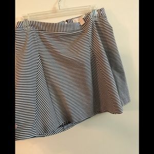 Michael Kors black/white stripe skater skirt